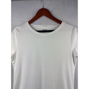 DKNY Womens White Cotton Short Sleeve T-Shirt Size Medium